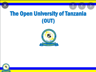 Open University of Tanzania OUT Selection 2021/2022 |Selected students/Candidates/Applicants Open University of Tanzania OUT 2021/2022